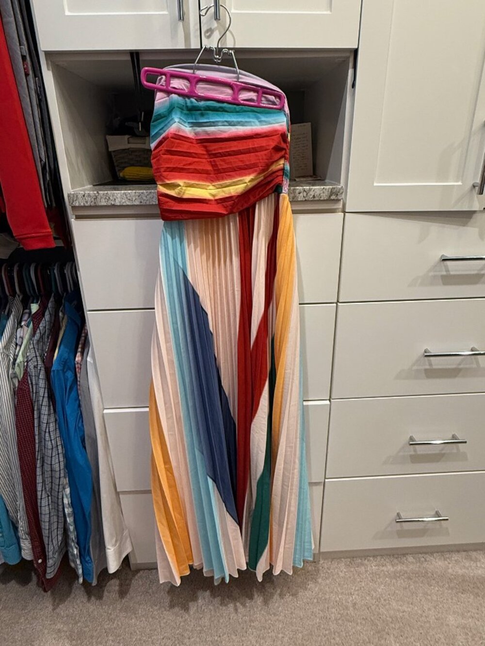 Strapless multi colored dress